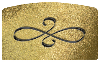 DACRO-601-BK-SH-GD Black Scroll Shimmer Gold